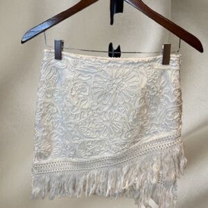 Missquided White Embroidered Skirt
